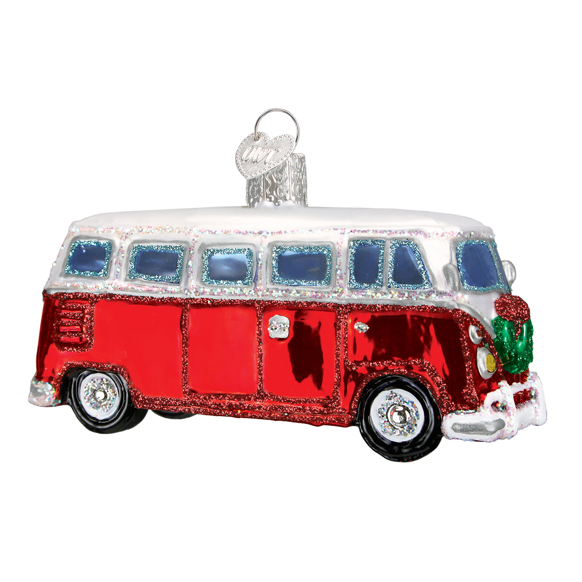 Old World Christmas Camper Van Ornament - hand-blown glass Christmas tree ornament (view 3)