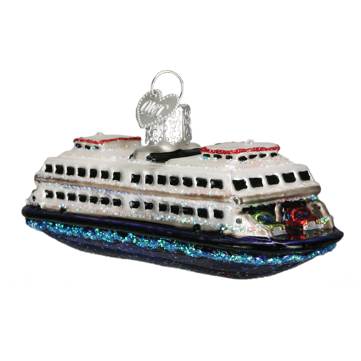 Old World Christmas Ferry Ornament - hand-blown glass Christmas tree ornament (view 3)