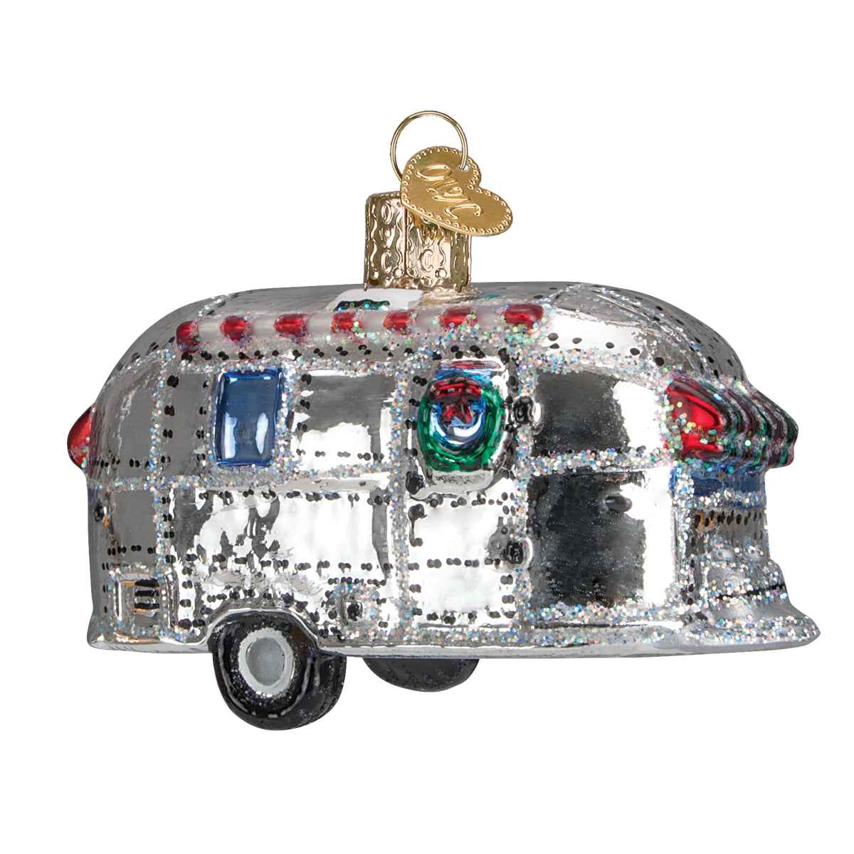 Old World Christmas Vintage Trailer Ornament - hand-blown glass Christmas tree ornament (view 3)