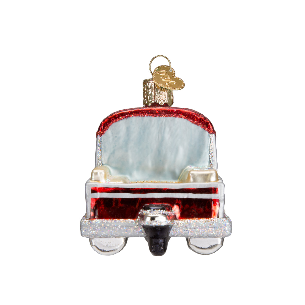 Old World Christmas Pontoon Boat Ornament - hand-blown glass Christmas tree ornament (view 4)