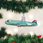 Old World Christmas Passenger Plane Ornament - hand-blown glass Christmas tree ornament