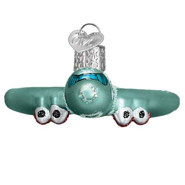 Old World Christmas Passenger Plane Ornament - hand-blown glass Christmas tree ornament (view 5)