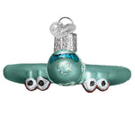 Old World Christmas Passenger Plane Ornament - hand-blown glass Christmas tree ornament (view 5)