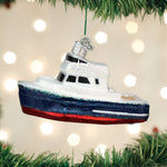 Old World Christmas Charter Boat Ornament - hand-blown glass Christmas tree ornament