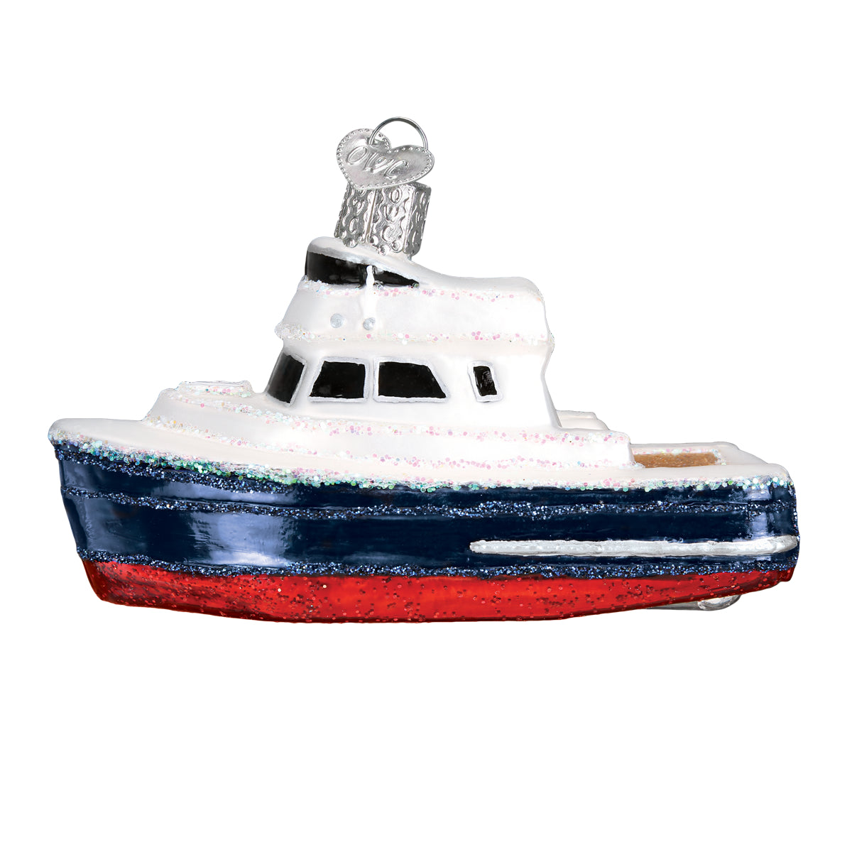 Old World Christmas Charter Boat Ornament - hand-blown glass Christmas tree ornament (view 3)