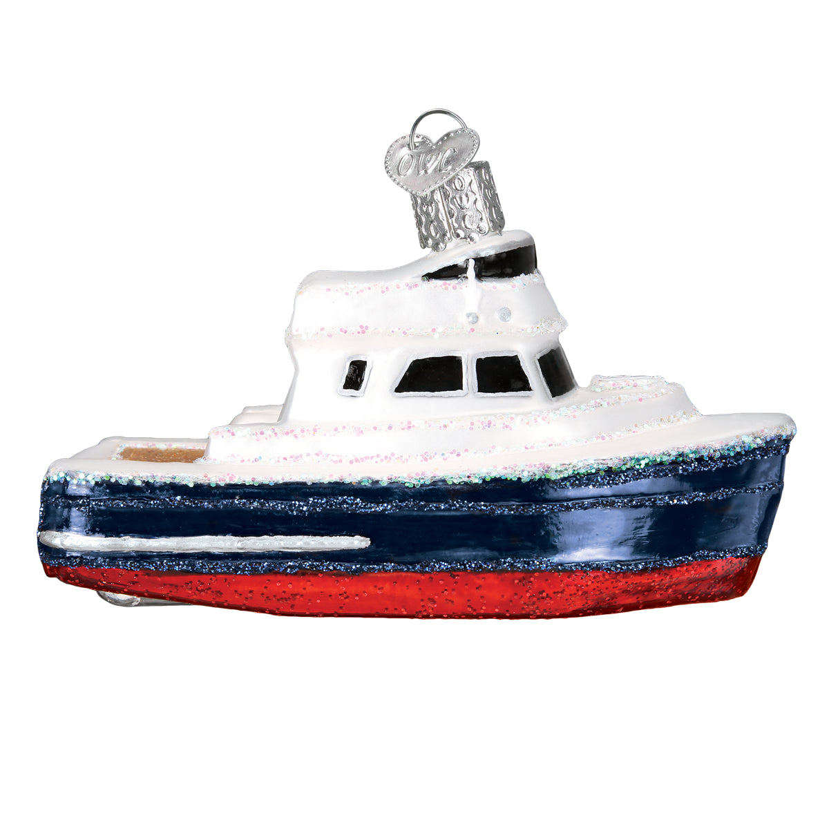 Old World Christmas Charter Boat Ornament - hand-blown glass Christmas tree ornament (view 4)