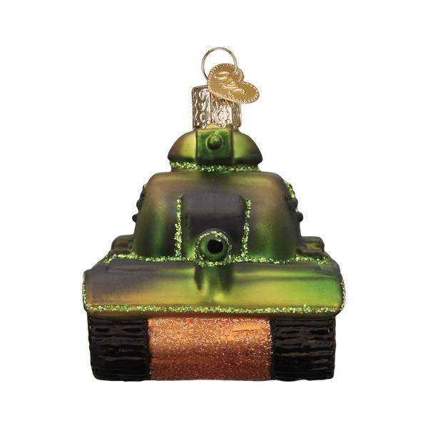 Old World Christmas Military Tank Ornament - hand-blown glass Christmas tree ornament (view 5)