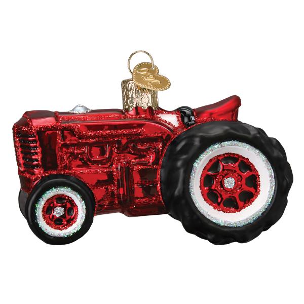 Old World Christmas Old Farm Tractor Ornament - hand-blown glass Christmas tree ornament (view 3)