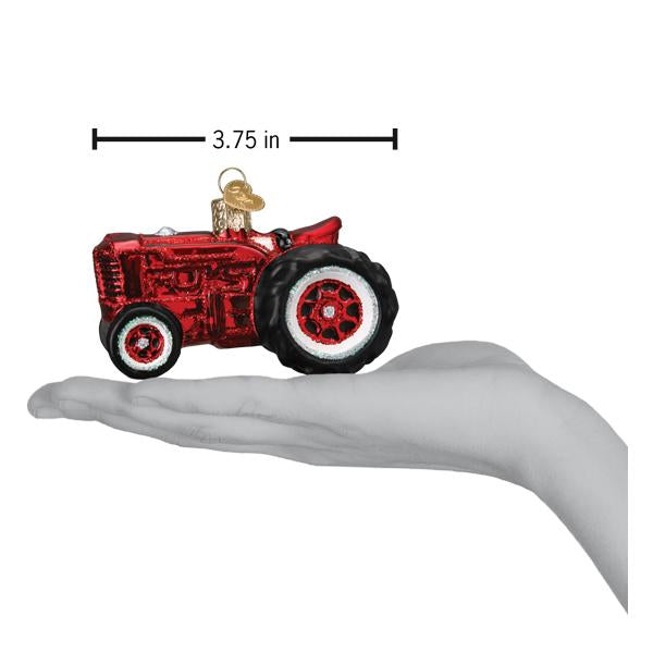 Old World Christmas Old Farm Tractor Ornament - hand-blown glass Christmas tree ornament (view 6)