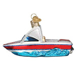 Old World Christmas Ski Boat Ornament - hand-blown glass Christmas tree ornament (view 3)