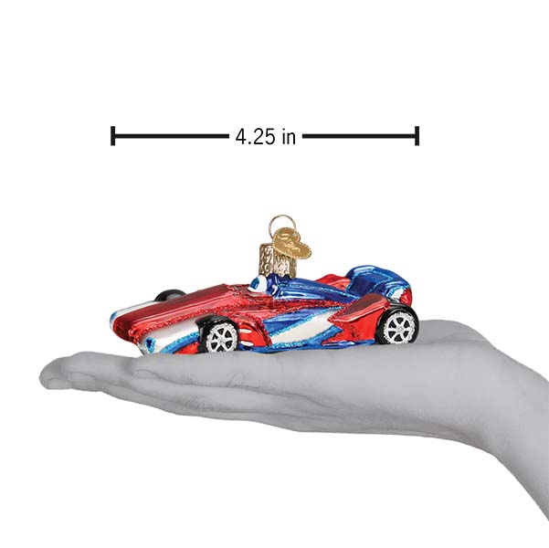 Old World Christmas Racing Car Ornament - hand-blown glass Christmas tree ornament (view 6)