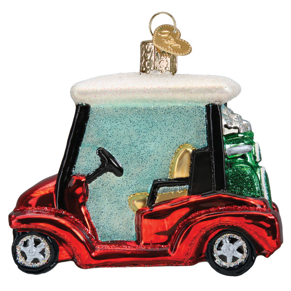 Old World Christmas Golf Cart Ornament - hand-blown glass Christmas tree ornament (view 3)
