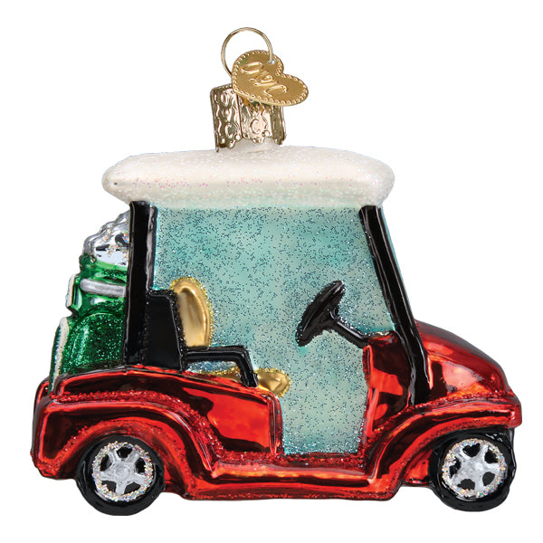 Old World Christmas Golf Cart Ornament - hand-blown glass Christmas tree ornament (view 4)