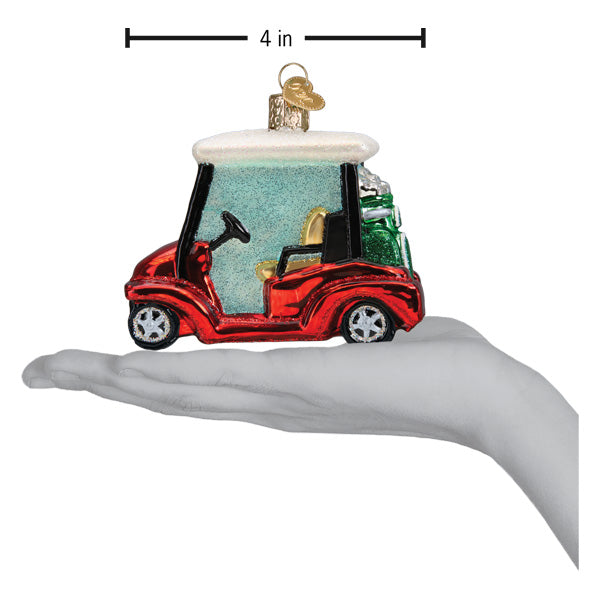 Old World Christmas Golf Cart Ornament - hand-blown glass Christmas tree ornament (view 6)