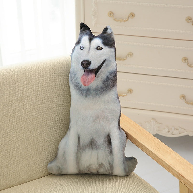 Funny 3D Dog Print Throw Pillow Creative Cushion Cute Plush Doll Gift Home Decor - Cindi Book