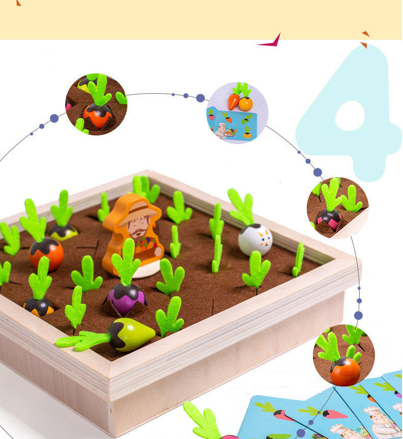 Wooden Toys New Vegetable Memory Game Radish Size Matching - Cindi Book