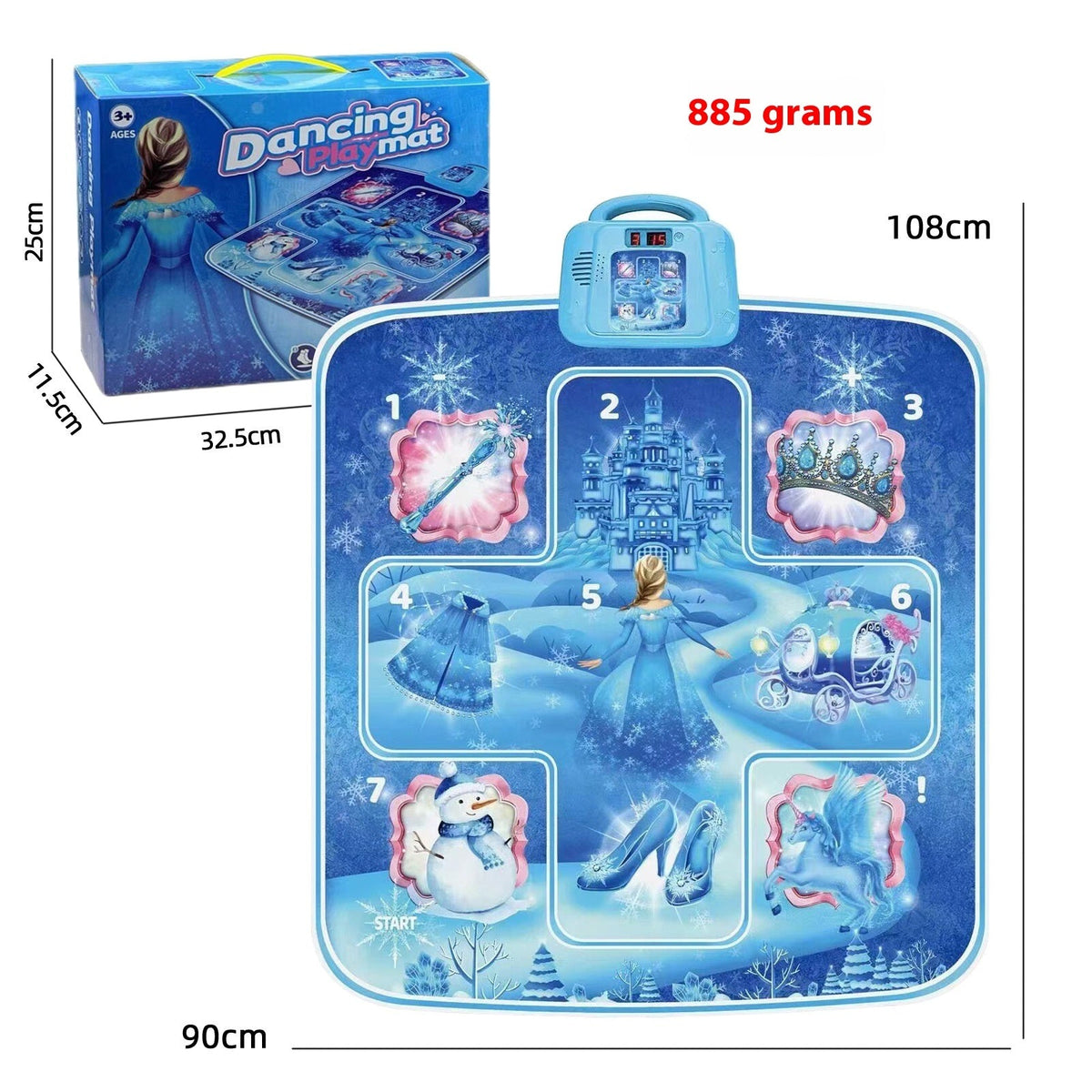 Cross-border Children's Electronic Dancing Mat Wireless Princess Dance Mat Pedal Game Mat Music Blanket Girl Boy Toy - Cindi Book