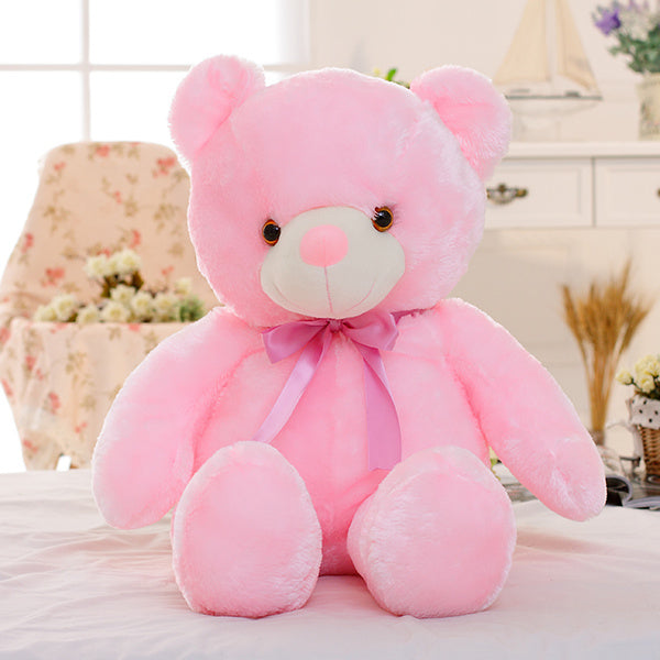 Creative Light Up LED Teddy Bear Stuffed Animals Plush Toy Colorful Glowing Christmas Gift For Kids Pillow - Cindi Book