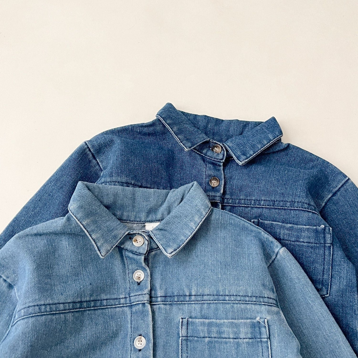 Retro Long Sleeve Shirt Denim Pants Two-Piece Set