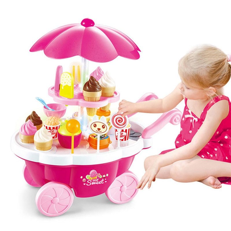 Children Pretend Play Toys Simulation Candy Cart