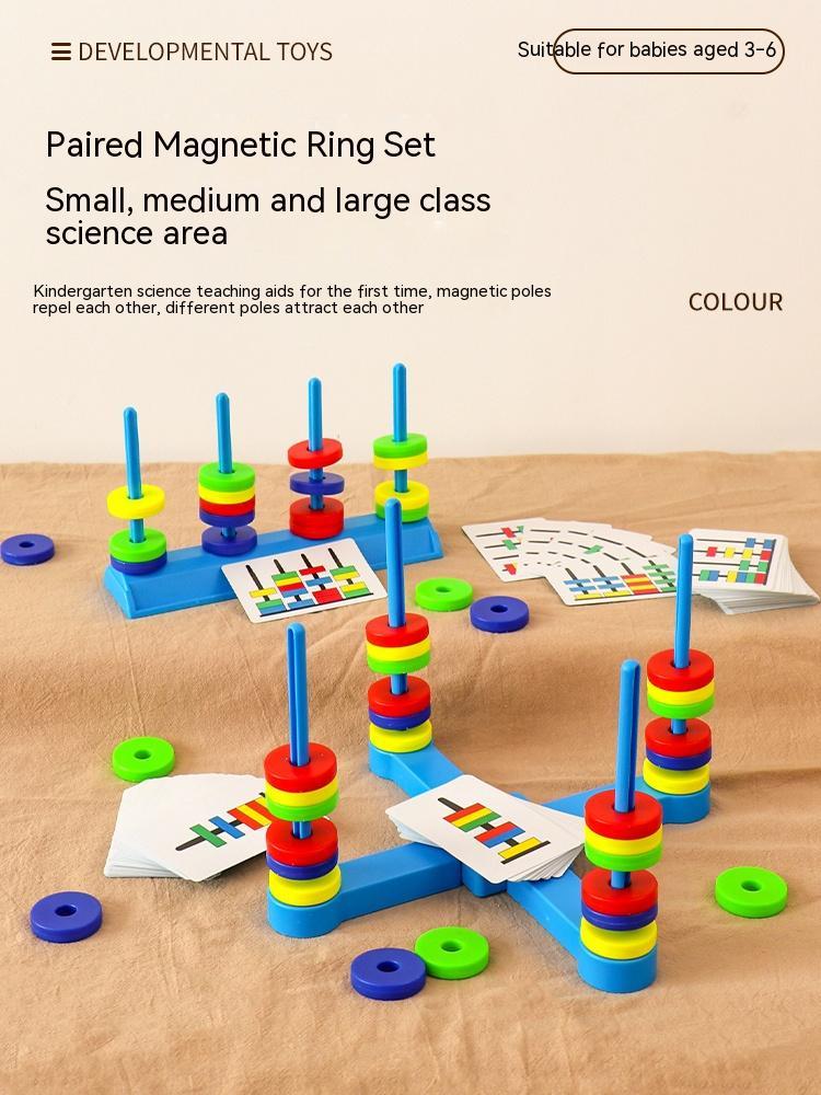 Children's Puzzle Colored Matching Magnetic Ring Toys - Cindi Book