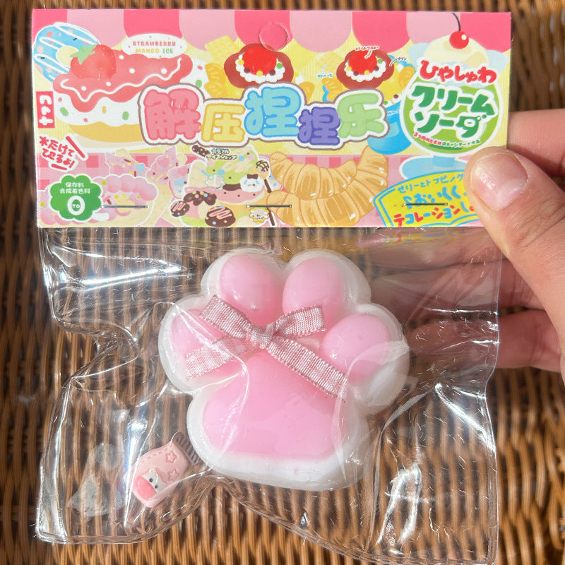 Large Cat's Paw Squeezing Toy Coconut Meat Powder Plush Good-looking Decompression Artifact - Cindi Book