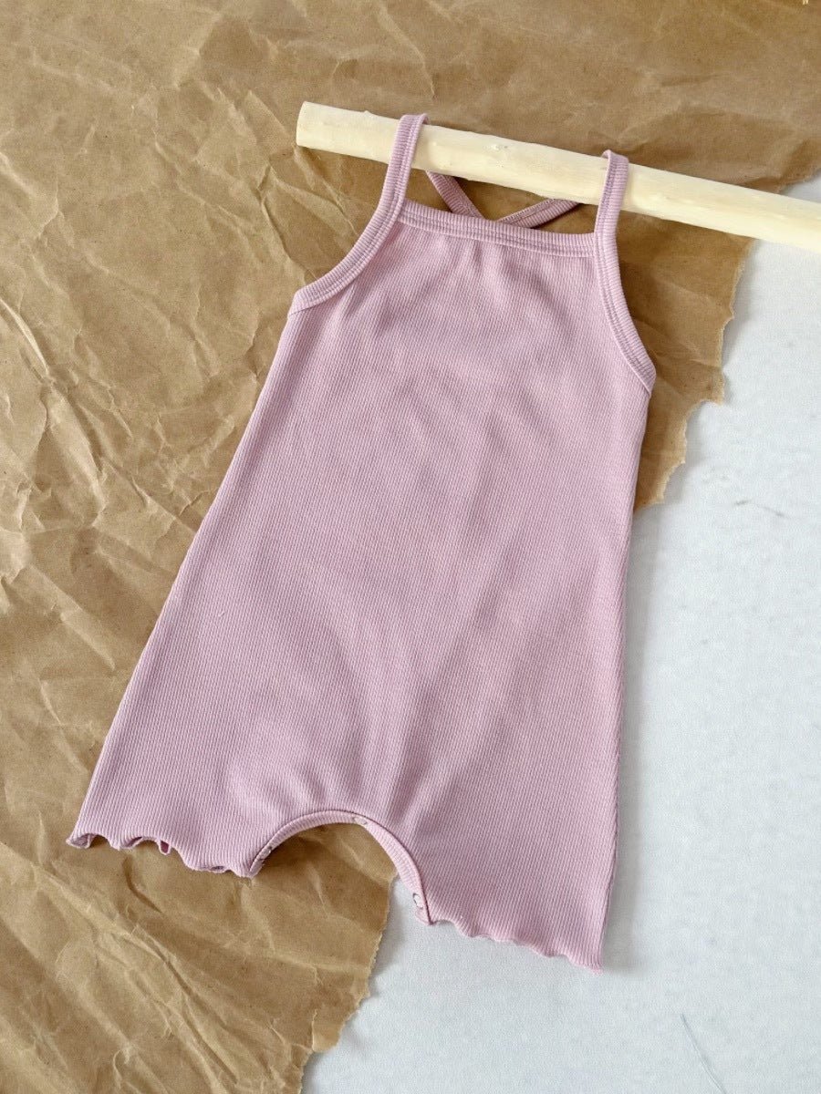 Baby Sunken Stripe Camisole One-piece Romper - Cindi Book