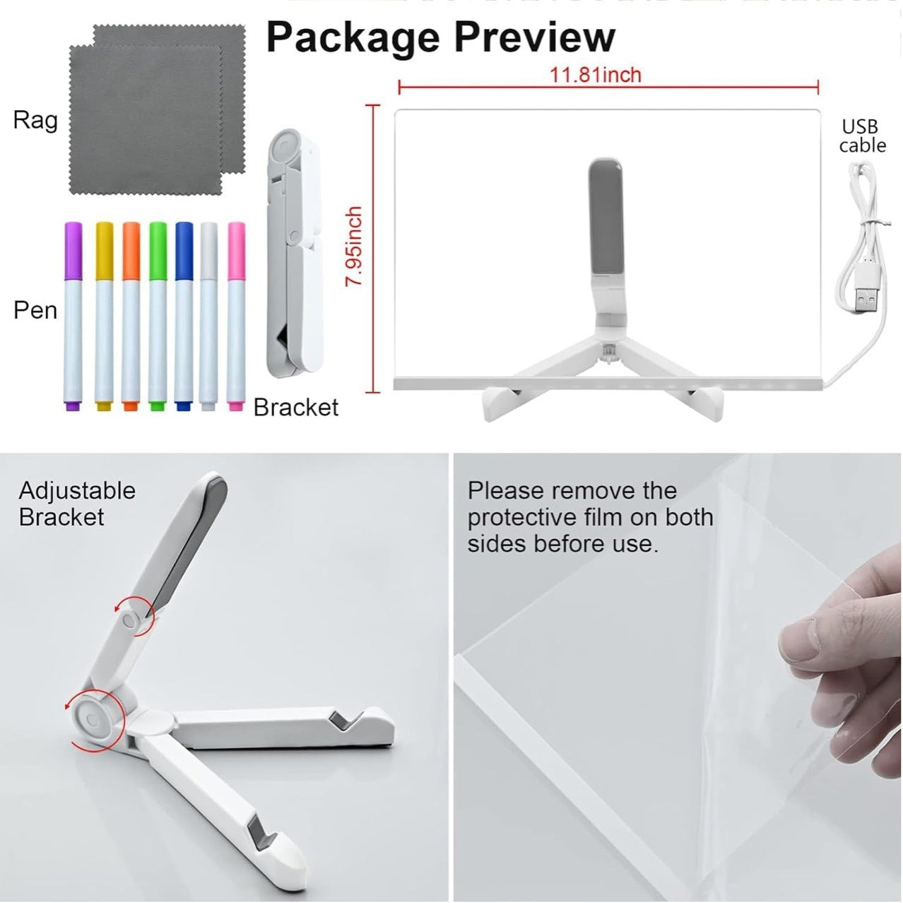Acrylic Creative Desk Lamp Writing Light Board - Cindi Book