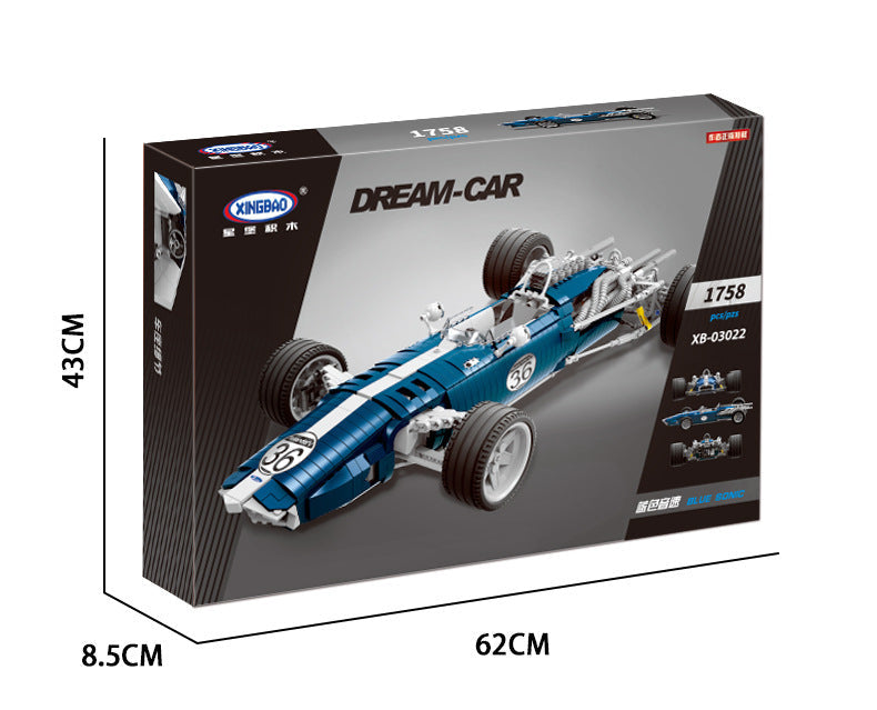 Creative Technology Blue Racing Car Assembling Building Blocks Toy - Cindi Book