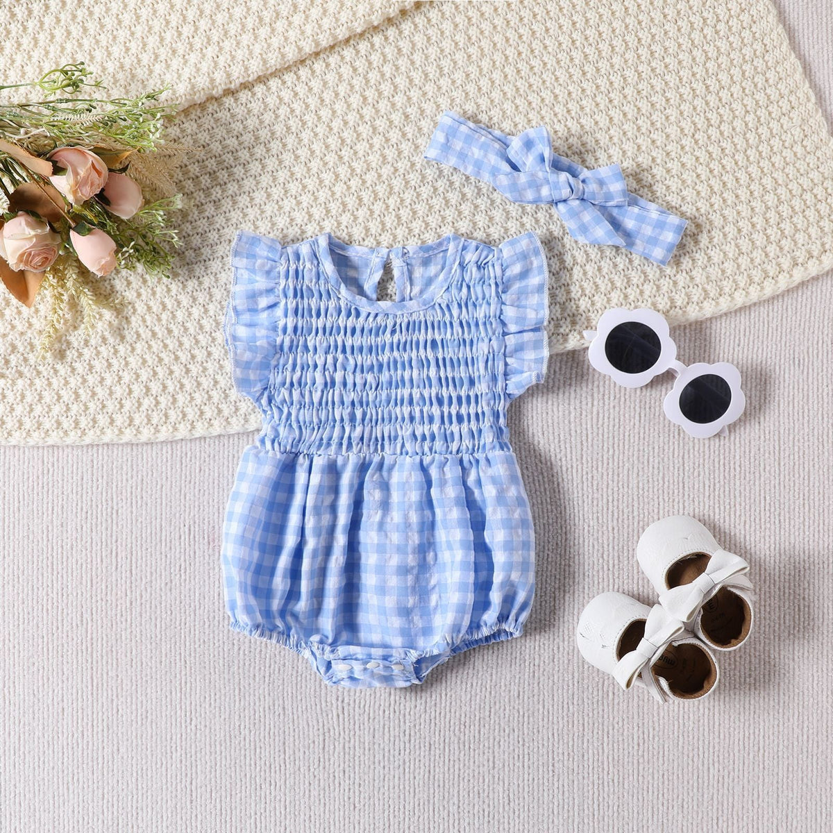 Baby Girl Solid Color Baby Sleeveless Triangle Rompers Romper - Cindi Book