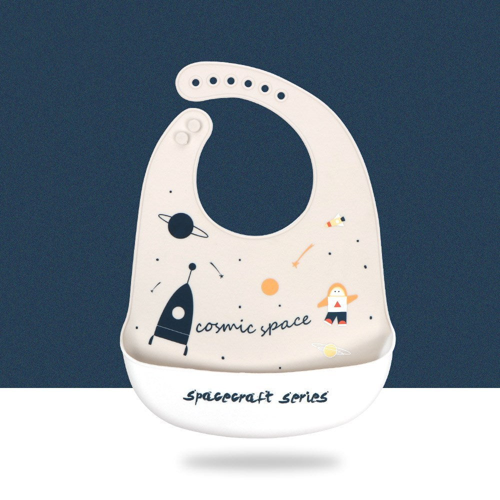 Baby Cartoon Silicone Bib Waterproof and Dirt-Proof Super Soft
