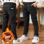 Children's Clothing, Boys' Jeans With Thick Fleece, Winter Children's Casual Wear - Cindi Book