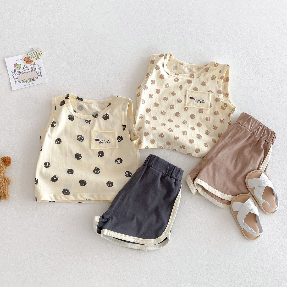 Fashion Camisole Solid Color Shorts Two-piece Set - Cindi Book