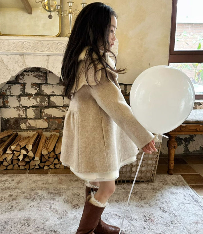 Retro Wool Double-sided Cashmere Girl Coat - Cindi Book