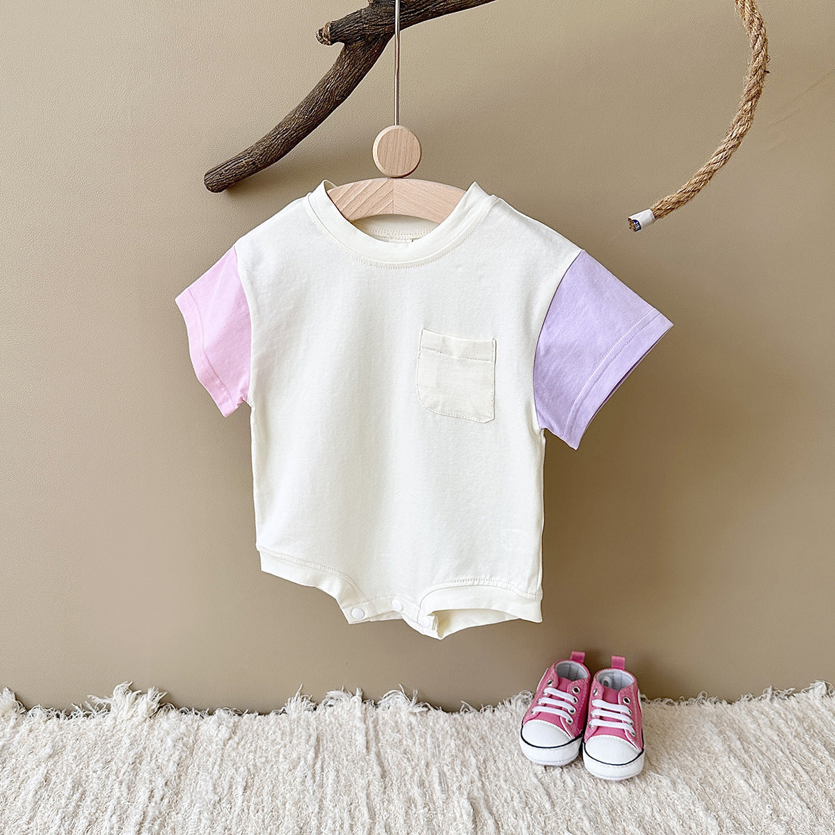 Baby's Comfortable Crew Neck Casual Triangle Jumpsuit - Cindi Book