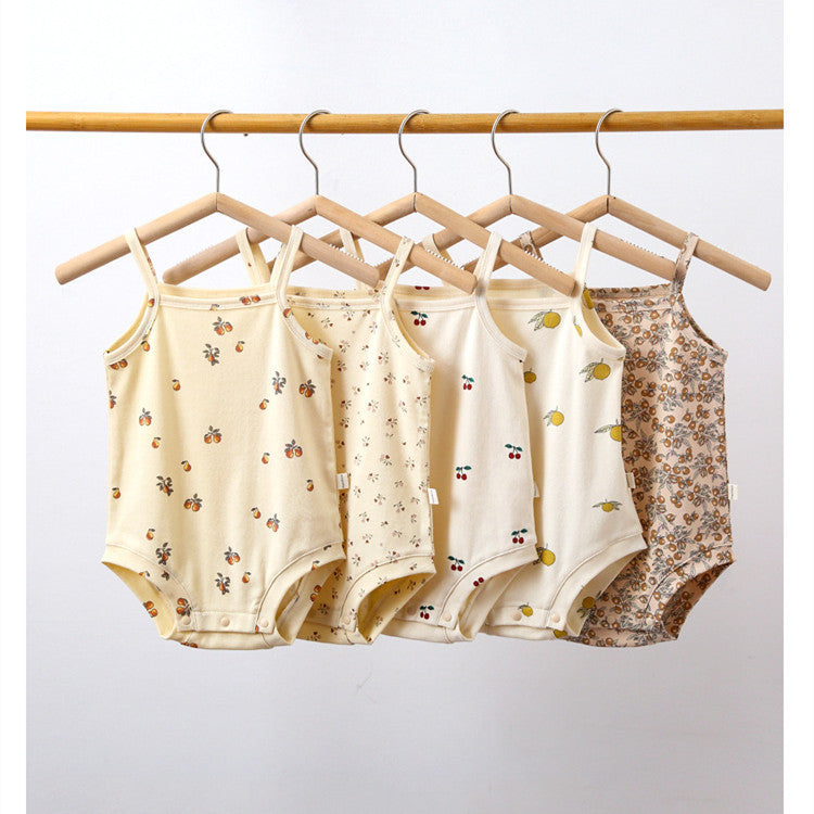 Summer Ins Style Baby Sling Cotton Printed Romper - Cindi Book