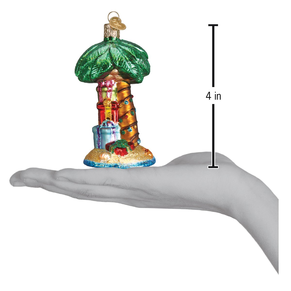 Old World Christmas Christmas Palm Tree - hand-blown glass Christmas tree ornament (view 6)