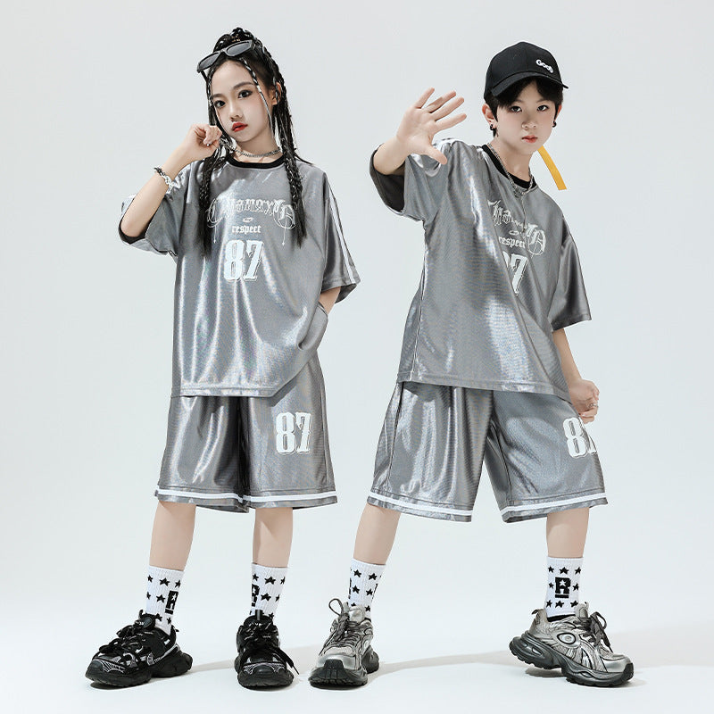 Hip Hop Children's Performance Hip Hop Glossy Loose Outfit - Cindi Book