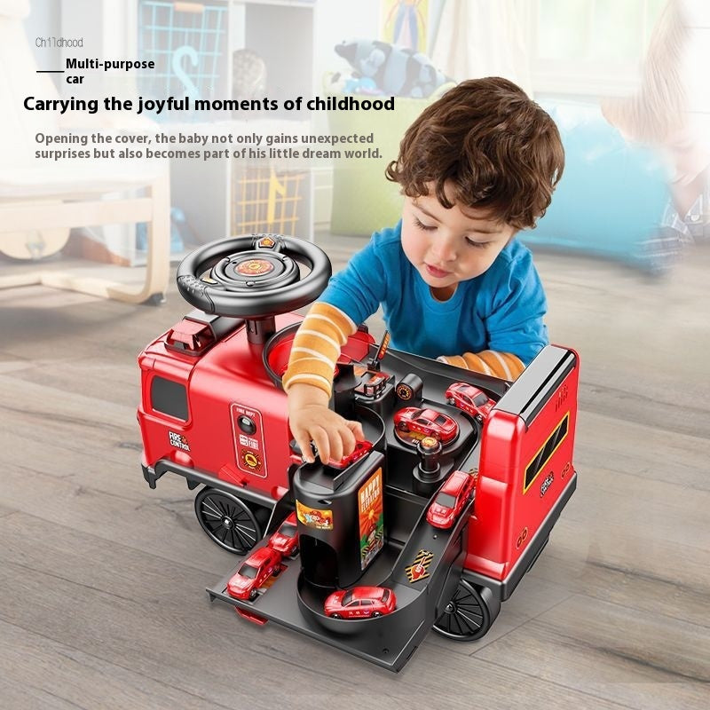 Children's Space Bus Fire Police Electric Toys Can Sit People - Cindi Book