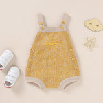 Ins Hot Fall New Baby Sunflower Embroidered Straps Knitted Jumpsuit - Cindi Book