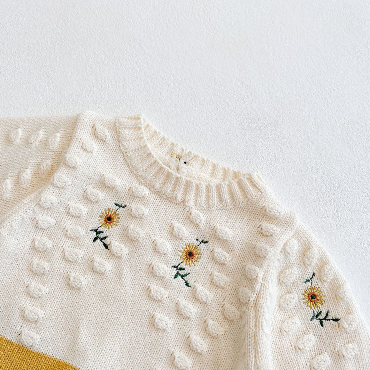 Sunflower Embroidered Knitting Sweater One-piece Suit - Cindi Book