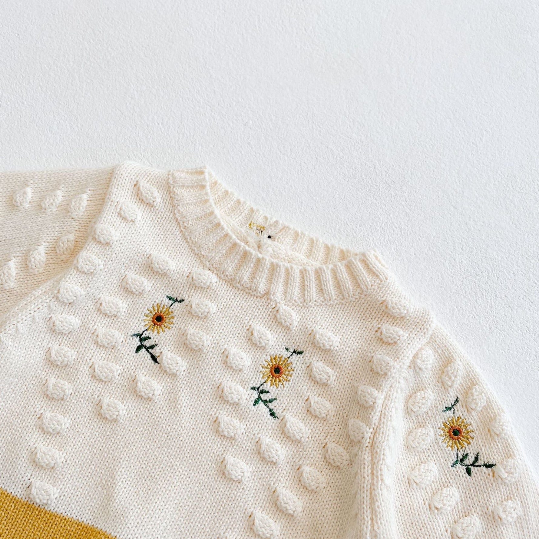 Sunflower Embroidered Knitting Sweater One-piece Suit - Cindi Book