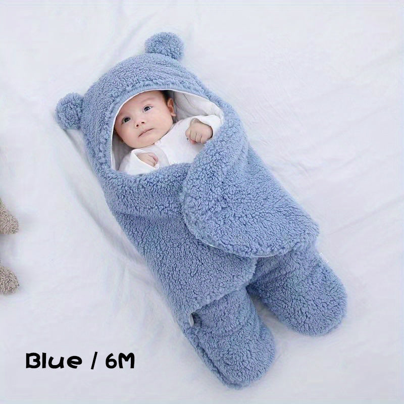 Winter Baby Sleeping Bag Bear Nap Printed Sleeping Bag, Suitable For Babies Aged 0-10 Months, Soft Nap Mat With Removable Pillow - Cindi Book