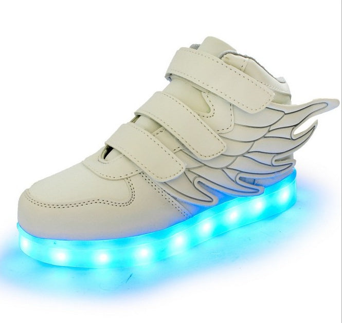 Children's shoes led light shoes children's wings light shoes usb charging colorful luminous shoes casual light shoes - Cindi Book