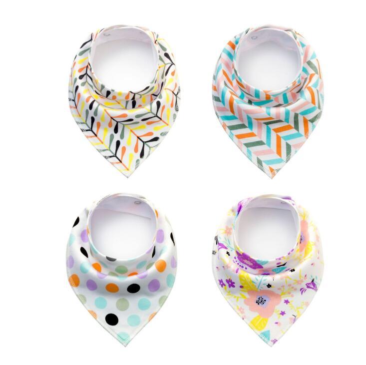 4pcs Lot Bibs Burp Cloth Print Arrow Wave Triangle Baby Bibs Cotton Bandana Accessories - Cindi Book