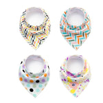 4pcs Lot Bibs Burp Cloth Print Arrow Wave Triangle Baby Bibs Cotton Bandana Accessories - Cindi Book