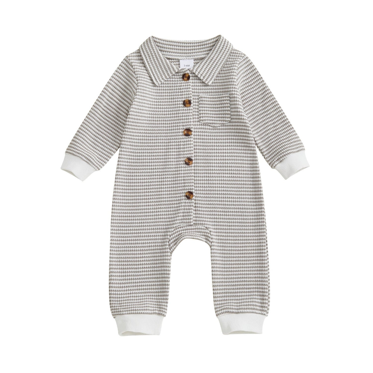 Babies' Jumpsuit Front Open Single-breasted Knitted Long Sleeve - Cindi Book
