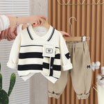 Boys And Girls Striped Large Pocket Lapels Suit - Cindi Book