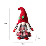 Cute Braids Faceless Plaid Hooded Forest Old Man Doll Home Plush Desktop Decoration - Cindi Book