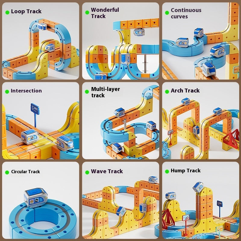 Children's Educational Electric Magnetic High-speed Rail Track Assembling Toys - Cindi Book